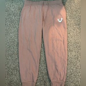 True religion jersey sweat pants in pink